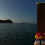 The colorful prow of a longtail boat on Thailand Andaman coast at Krabi