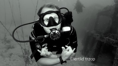 a scuba diving instructor underwater